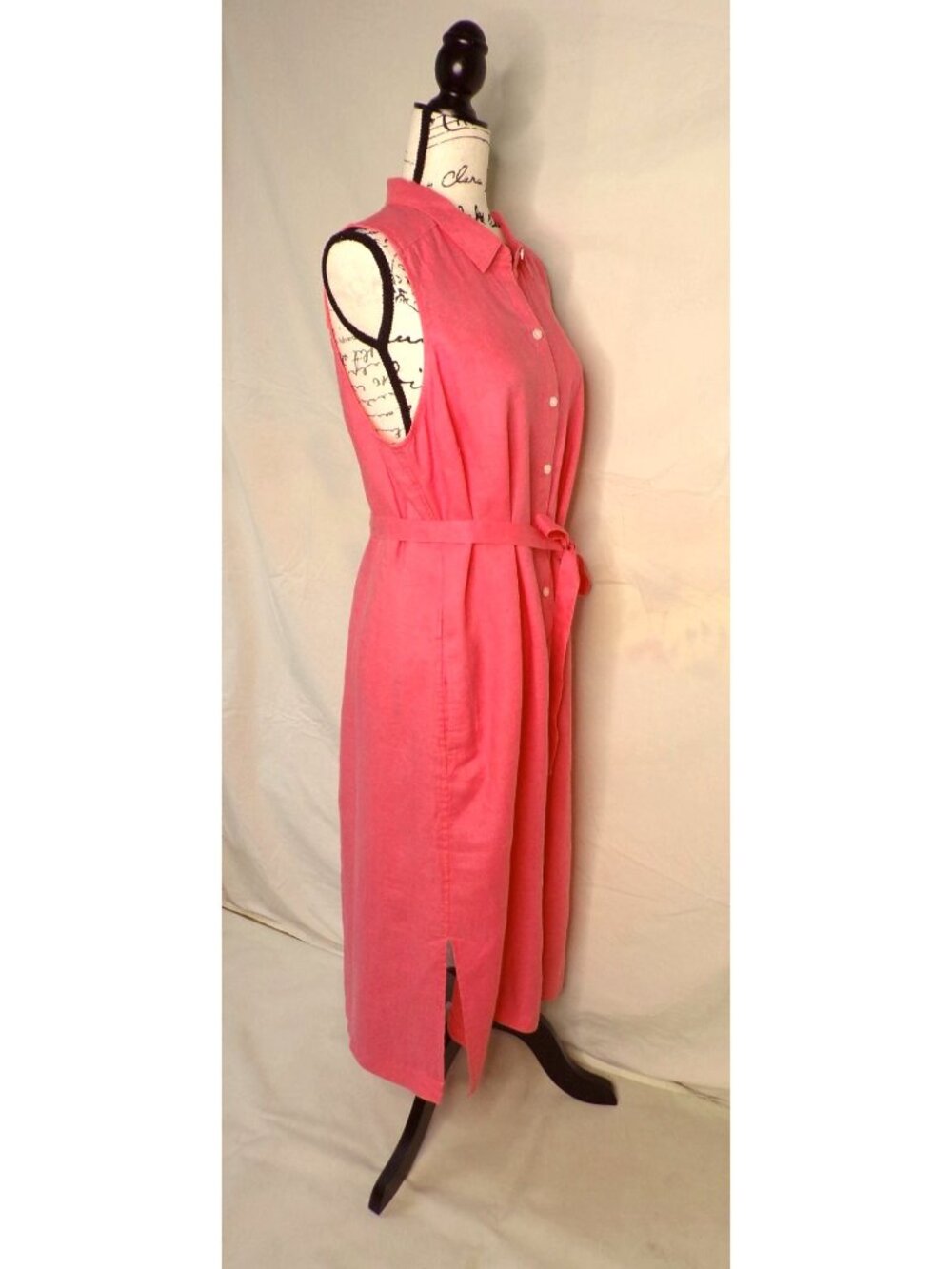 🆕TOMMY BAHAMA Two Palms Linen Shirt Dress Belted Pockets Coral Large - Picture 7 of 10